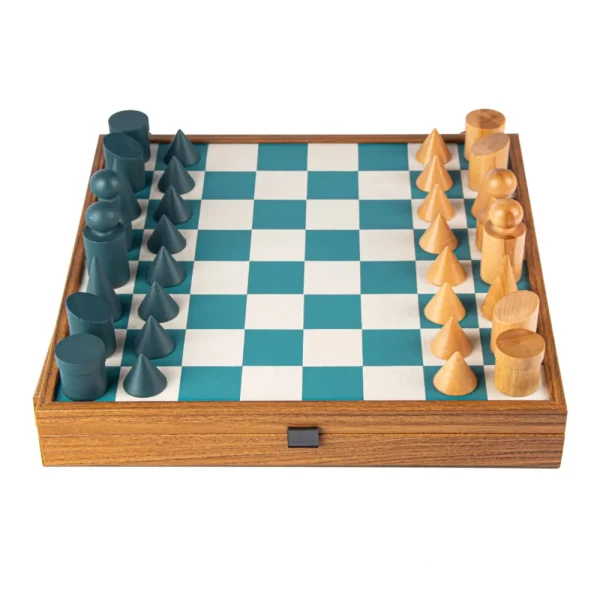 Manopoulou Turquoise Schaakset 40X40Cm Met Schaakstukken Cheap