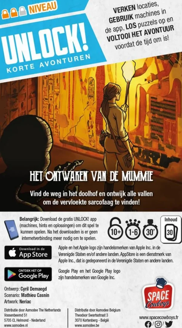 Space Cowboys Unlock!: Korte Avonturen 2: Het Ontwaken Van De Mummie Outlet