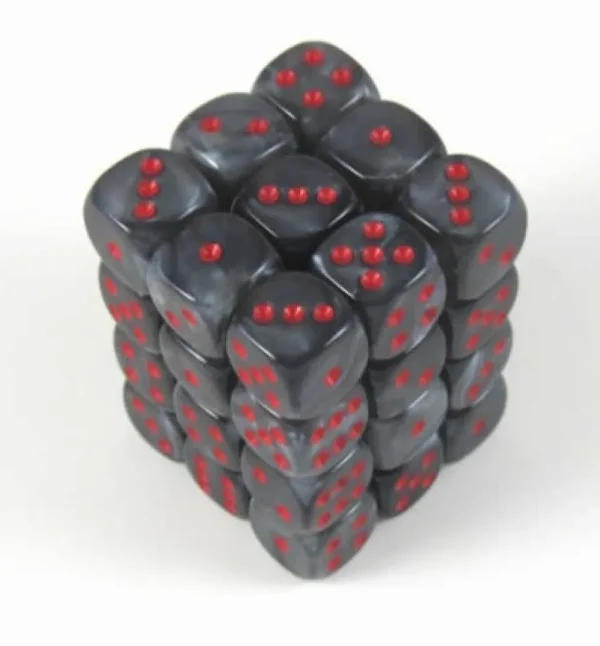 Chessex Velvet Black/Red D6 12Mm Dobbelsteen Set (36 Stuks) Store