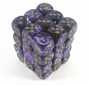 Chessex Vortex Purple/Gold D6 12Mm Dobbelsteen Set (36 Stuks) Online