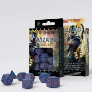 Q Workshop Wizard Dark-Blue & Orange Dice Set New