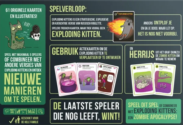 Exploding Kittens Zombie Kittens - Nl Clearance